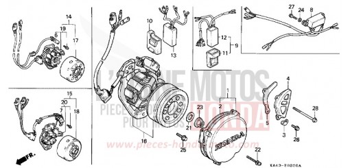 PANNEAU CARTER-MOTEUR G./ GENERATRICE/UNITE DE C.D.I. CR250RK de 1989